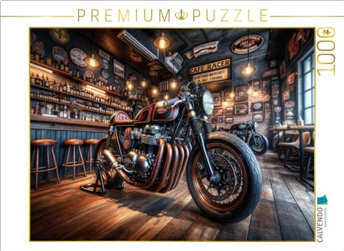 CALVENDO - Puzzle Vintage Cafe Racer - Der Klassiker neu durch KI interpretiert | 1000 Teile Lege-Größe 64x48cm Foto-Puzzle für glückliche Stunden: Vintage Cafe Racer: Ein klassisches Bike mit einer M