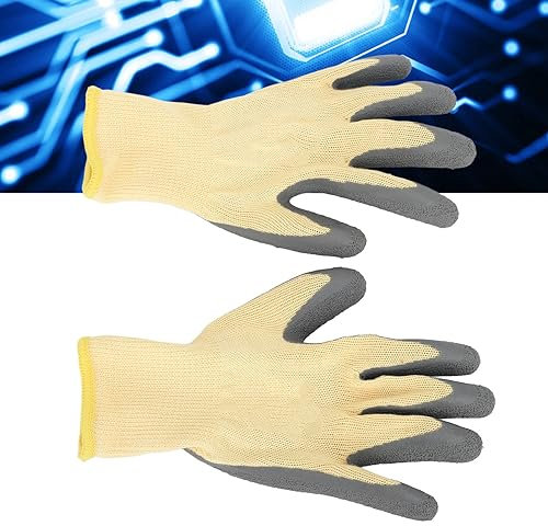 FAUOSWUK Electrical Insulated Gloves, Insulation Work Gloves Below 400V Safety Work Gloves Rubber Electrician Gloves for Electric Maintenance Electric Protection Gloves, Yellow