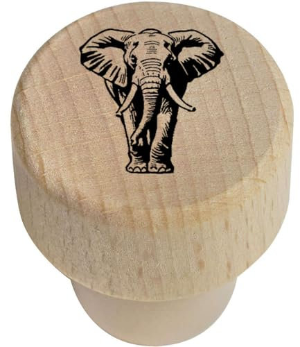 19mm 'African Elephant' Wooden Bottle Stopper/Cork (BS00028165)