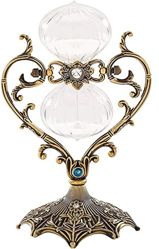 sablier Sablier Vintage 30 Minutes Sablier, Gravure Rotative Laiton Blanc Sable Horloge Coeur Verre Métal Sablier for Bureau À Domicile sabliers