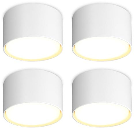 GeyouLux 4x LED Aufbauspot Weiß - Ø84x50mm - Deckenstrahler LED GX53 mit 6W 680LM Neutralweiß 230V - 180° Abstrahlwinkel - Aluminium Deckenspots Aufbaustrahler Aufputz Deckenleuchte