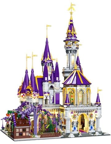 barweer Ritterburg Klemmbausteine Haus, Magic Castle Architecture Häuser Bausteine Modell, 33210 Stadthaus Gebäude House Modular Building Set Weihnachten Geschenk für Erwachsene (8514 Teile)