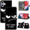 BOLELAW Hülle für iPhone 16 mit [Magnetverschluss] [Stehfunktion] [Kartenfächern] Flip Case Leder iPhone 16 Schutzhülle Stylische Klapphülle, Don't Touch My Phone