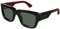 GUCCI Mens GG1668S Sunglasses, Black-Green-Green, 52