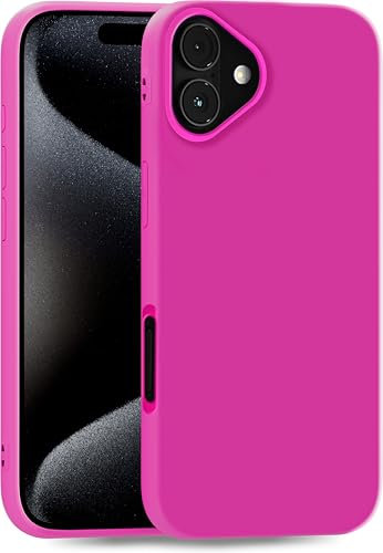 MyGadget Coque Silicone pour iPhone 16 Plus - Case TPU Souple & Soft - Cover Protection Extra Fine & Légère - Étui Coloré Anti Choc et Rayures - Rose Foncé