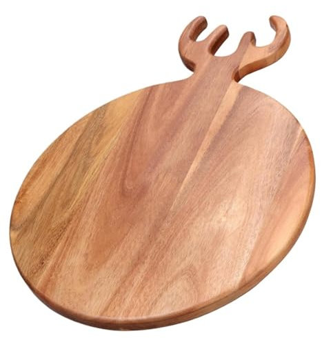 Cutting Board Chopping Board Acacia Wood Cutting Board with Handle Round Charcuterie Board Large Cheese Paddle Board Decorative Cutting Boards for Kitchen