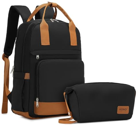 Kono Mochila para laptop de 15.6 pulgadas con puerto de carga USB, mochila de viaje con bolsa organizadora, mochila resistente al agua, mochila de trabajo escolar, mochila casual de regalo para