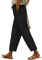 Voqeen Sommerhose Damen Leicht und Luftig 7/8 Palazzo Hose Sommer Stoffhose Weite Baumwolle Freizeithose Plissee Lockere mit Taschen und Gummizug für Urlaub Strand Arbeit