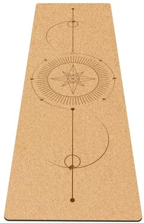 Fiita Premium Yogamatte Kork rutschfest: aus Naturkautschuk rutschfest & Kork, natürlich & nachhaltig, großzügige Maße (183x61x0,5cm), natürliche Yogamatte rutschfest Yoga Matte