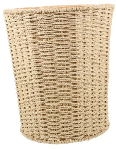 BUGUUYO Woven Trash Can Rattan Waste Basket Garbage Bin Kitchen Recycling Bin Small Wicker Basket Random Style