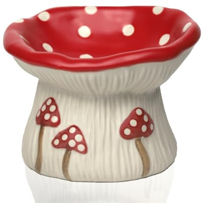 Gamelle en céramique pour chat, mignon champignon rouge, mangeoire surélevée peu profonde, anti-vomissements, sans stress, fatigue des moustaches