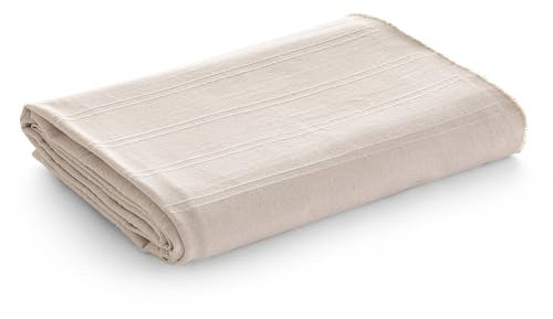 GAMUSI Colcha Multiusos Crudo – Cubrecama Ligero y Resistente – Protector de Sofá, Cama y Sillón – Manta Decorativa Moderna 180x140 cm, Beige