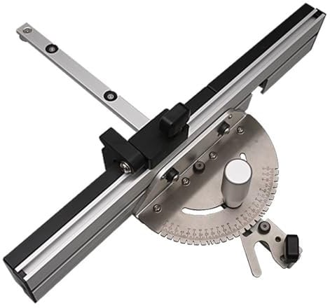 Tischkreissäge mit Gehrungsanschlag, Tischkreissäge mit Gehrungsanschlag für Holzarbeiten, mit Winkelanschlägen/60° abgewinkelten Enden, verstellbarem Winkelanschlag, Aluminium-Führungsknopf, Zubeh