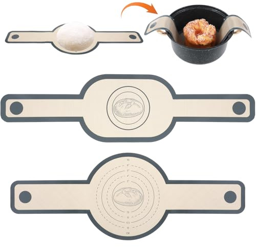 Nogeqi Lot de 2 tapis de cuisson en silicone - Avec longues poignées - Pour pain et pizza (rond et ovale)