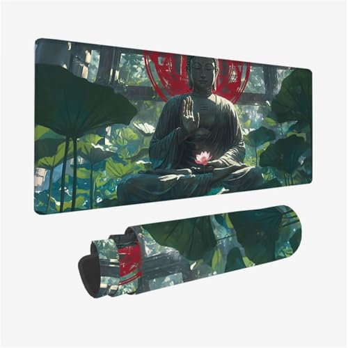 Buda Alfombrilla Ratón Gaming Flor Alfombrilla Ratón XXL 500x250X3MM, Accesorios Escritorio con Impermeable y Base de Goma Antideslizante, Mejora La Precisión y La Velocidad, para de PC, Model 965