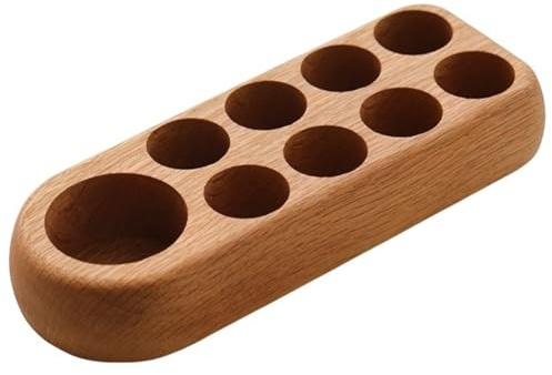Nxyupv Wooden Essential Oil Display Stand for 5ml 10ml Bottle 9 Holes Cosmetic Organizer Rack Rectangle Organizer