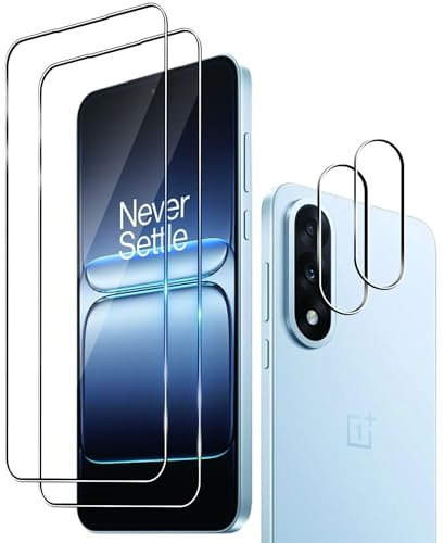 Protector de Pantalla para OnePlus Nord 5 5G + Cámara Cristal Templado | Wookfiss 2 Piezas Vidrio Templado + 2 Piezas Protector de Lente de Cámara, 9H Dureza Ultra Resistente Sin Burbujas