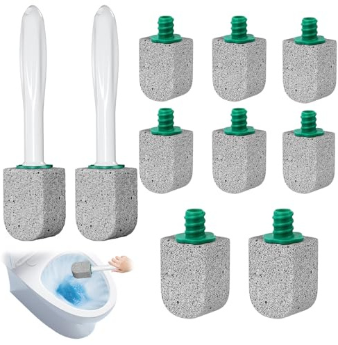 10 Pcs Pumice Cleaning Stone, Pumice Stone for Toilet Cleaning, Toilet Pumice Cleaning Stones with 2 Handles, Strong Effect,Versatile Use on Bathroom Tiles, Sink, Swimming Pool, Toilets