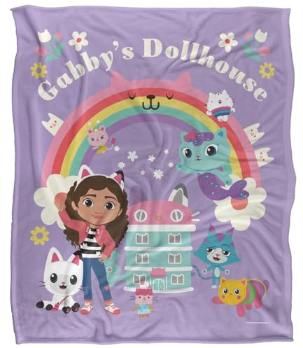 Gabby'S Dollhouse Rainbow Cats Group Silky Touch Super Soft Throw Blanket 152 X 127 Cm