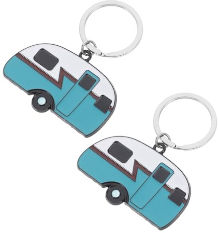 DECOMELODY Zinklegierung Schlüsselanhänger Modell Wohnmobil | Taschenanhänger für Geldbörsen und Wohnmobile, Dekorativ, Leicht, 2 Stück für Alltag und Feier