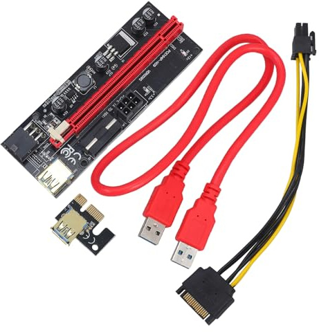 Housoutil Pcie Riser Card Extension Cable for External Gpu Laptop, Graphics Card 1x to 16x Connector Ver009s Black, Pcie Mining Riser for Computer External Graphics