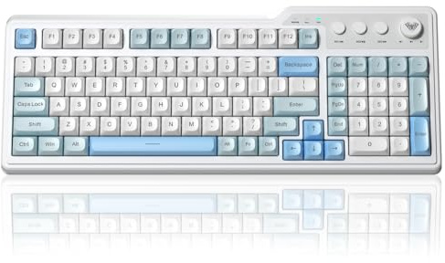 Aula F3099 - Teclado inalámbrico para computadora para juegos con teclado | Teclado de membrana trimodo, teclado cremoso de 99 teclas con teclado numérico, teclados silenciosos retroiluminados RGB para