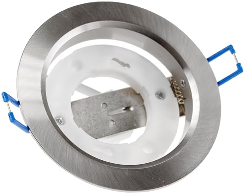 ChiliTec Einbaustrahler GX53 230V Alu Edelstahl Optik gebürstet Silber | Deckeneinbauspot, 26mm flach, Für GX53 Leuchtmittel