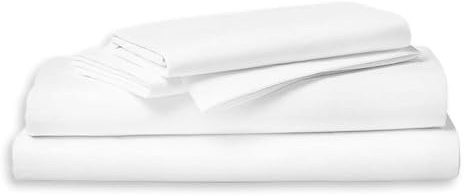 Darymex Flaches Laken ohne Gummizug - 140 x 220 cm - Bettlaken Weiß - Hotelqualität - Baumwolle - Betttuch - 95 Grad waschbar