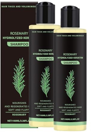 Rosmarin-Haarwuchs-Shampoo für Frauen und Männer, Natürliches verdickendes und stärkendes Shampoo mit hydrolysiertem Keratin gegen dünner werdendes Haar und Haarausfall (2)