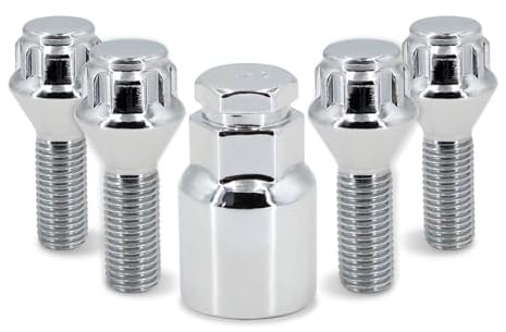 Radbolzen für Nissan Qashqai und Note (2006–2013), M12 x 1,5, 17 mm Sechskant, 26 mm Gewinde, verchromt