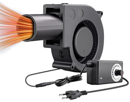 Soffiatore Per Gonfiabili,12V Ventilatore Gonfiabile Regolabile con Controllore di Velocità Variabile | Soffiatore per Stufa a Legna | per Grill Barbecue Forgia Campeggio Cucina all'Aperto Picnic