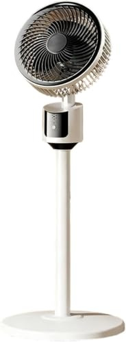 Standing Air Circulator Fan, 80cm Adjustable Height Pedestal Fan, 30dB Quiet DC Motor, 90° Oscillating, 3 Speeds, with Remote, Indoor Bedroom Use (Grey)