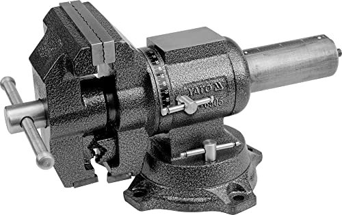 YATO 4 Zoll Schraubstock 100mm drehbar 360° Tischschraubstock Werkbank Amboss mit Rohrhalter
