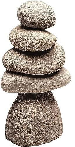 Ancient Graffiti Mittelgroßer 5-Stein natürlicher Flussstein-Steinhaufen, Mehrfarbig, 20 cm