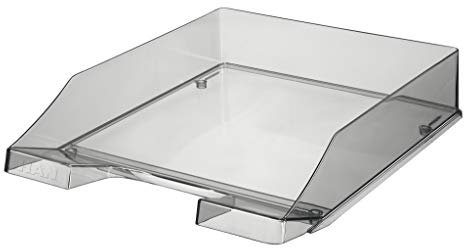 HAN Briefablage KLASSIK TRANSPARENT – 6 STÜCK, moderne, transparente und stapelbare Ablage im frischen Design bis Format DIN A4/C4, transparent-grau, 1026-X-24
