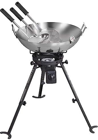 Complete Outdoor Wok Set - High Power Burner with Carbon Steel Wok (45cm)