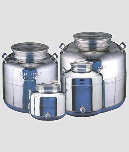 WEBMARKETPOINT Contenitore in acciaio inox 15 Lt per olio tipo saldato con tappo a vite