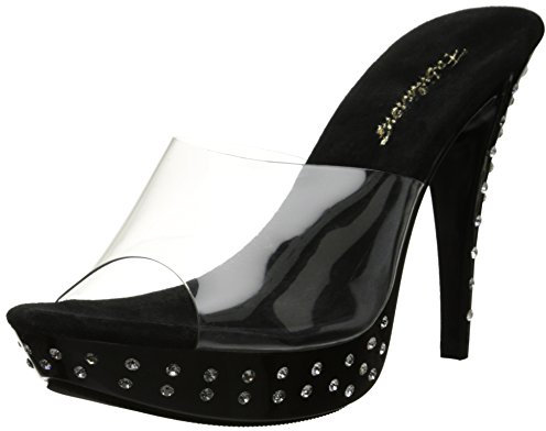 Fabulicious Damen Cocktail 501SDT Plateau-Sandale, Transparent (farblos), 42 EU