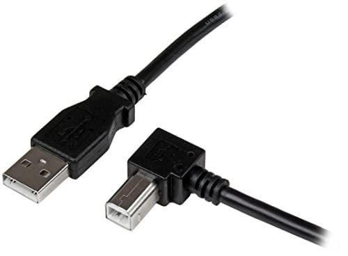 StarTech.com Câble USB 2.0 Type A vers USB Type B Coudé à droite Mâle / Mâle - Adaptateur pour imprimante 3 m Noir (USBAB3MR)