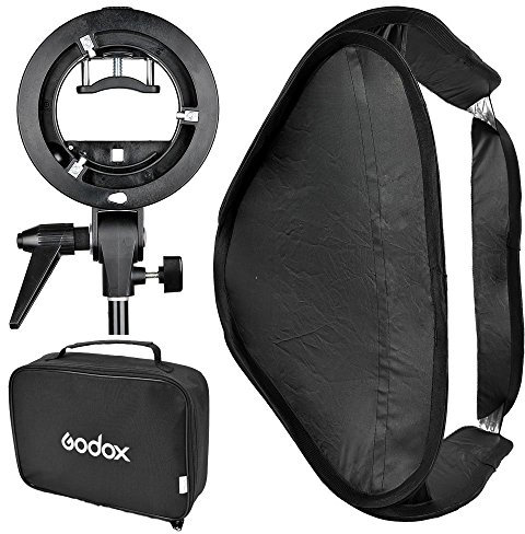 Godox 60x60 Foldable Universal Softbox with S Style Speedlite Bracket for Flash Bowens Mount Accessories Direction Adjustable