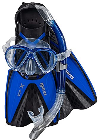 Mares Aquazone Set X-One Marea - Set bestehend aus Maske, Schnorchel und Flossen Erwachsene – Unisex, Blau, L/XL