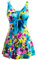 Wantdo Femme Maillots de Bain Une Pièce Robe pour Natation Sportif Impression Élasticité Imprimé Fleur Col en V Taille Plus Cache-Ventre Bretelles Larges Rembourré,Pers(02),EU44-46/ UK 16-18