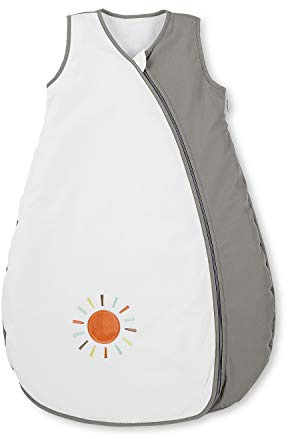 Sterntaler Sommer-Schlafsack für Kleinkinder, Reißverschluss, Größe: 70, Waldis, Weiß/Grau