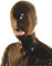 MFMYEE Bondage-Latex-Maske, BDSM-Maske, Fetisch-Kopfhaube, Latex, Cosplay, Reißverschluss hinten (schwarz)