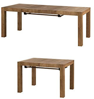 furniture24-eu Tisch ausziehbar Esstisch Polaris Naturfurnier/Massivholz Eiche (140 x 230/78 / 95 cm)