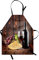 ABAKUHAUS Wein Kochschürze, Rotwein-Cabernet-Flasche und Glaskäse und Trauben auf hölzernem Planken-Druck, Höhenverstellbar Klare Farben ohne verblassen, Creme