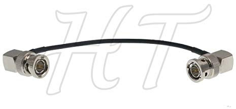 HangTon 5pcs 3G HD SDI Right Angle BNC BNC Video Koaxialkabel für Teradek Atomos Portkeys ALEXA DSMC2 Kamera Monitor Transmitter, Schwarz Geschirmt RG174 15cm
