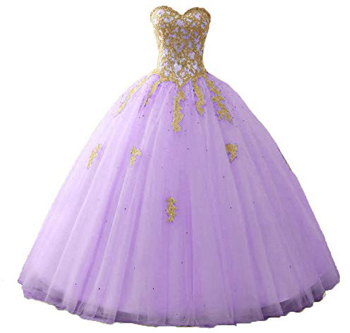 Zorayi Elegante abito da sera, da donna, lungo, in tulle, abito da ballo, abito da matrimonio lilla. 38