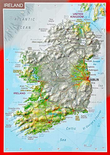 Reliefpostkarte Irland: Tiefgezogene Reliefpostkarte