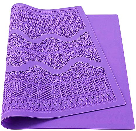 CYSJ Encaje de Silicona Universal Cake Decorating, Decoración de Tartas de Impresión de Goma, Fondant de Azúcar Molde para Formación Flor de Encaje Retro, En Relieve De La Torta De Moldeo - Púrpura